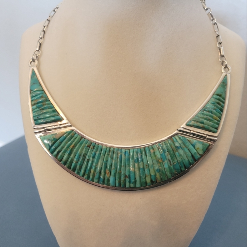 Pete Sierra Kingman Turquoise Corn Row Necklace
